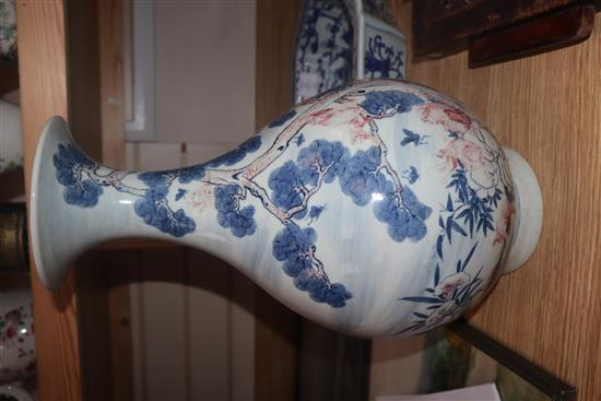 A Chinese blue and white baluster vase height 41cm